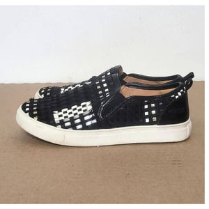Mossimo Rheaven Metallic Woven Slip On Shoes Womens Size 7 Black Sneakers